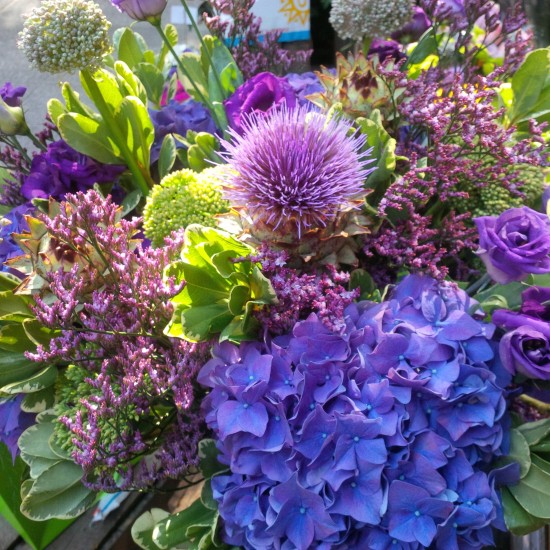purple with artichokes